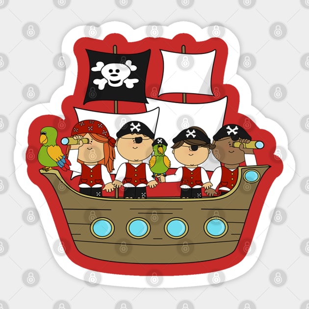 pirates on pirate ship Sticker by Brucento